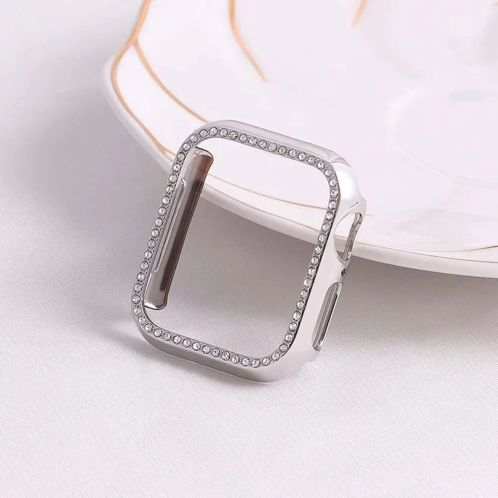 Для Apple Watch 4, 5 поколения, водостойкий, с бриллиантами, Улучшенный чехол для ПК 38, 42, 40, 44 мм, защитный чехол для умных часов