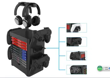 

Game Storage Tower - Game Disk Rack and Controller Organizer Compatible with PS5 & PS4 & Xbox S XAccessorie