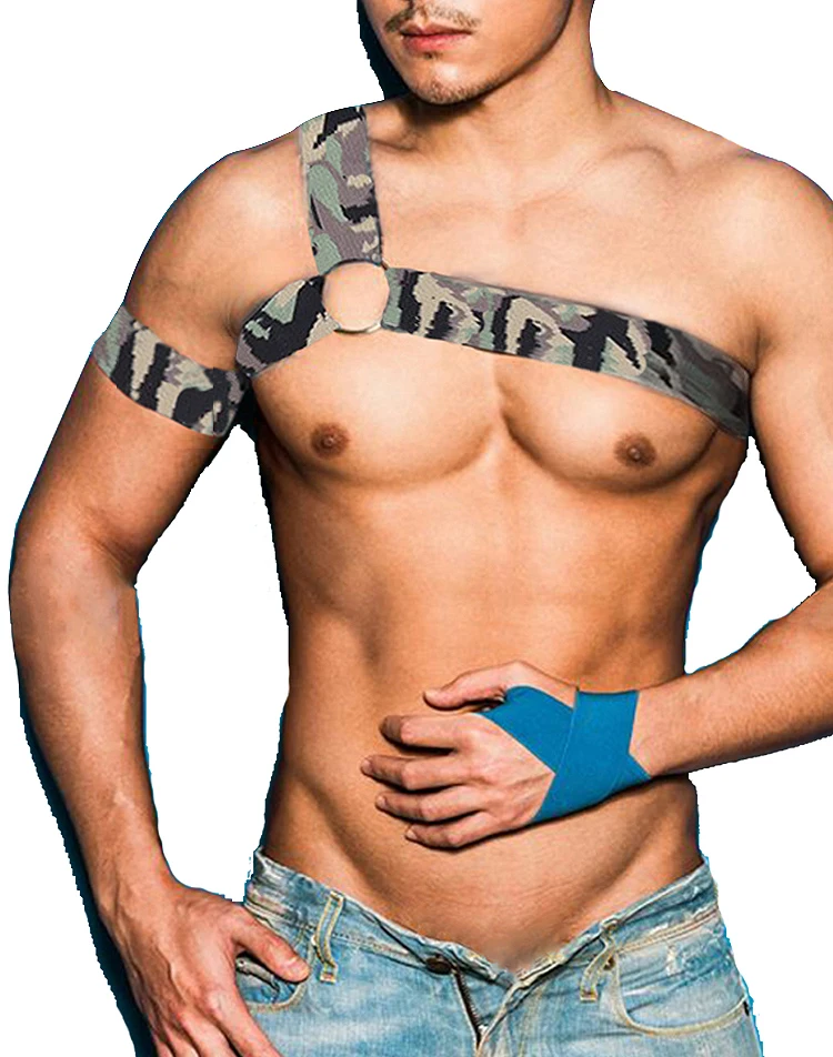 Cosplay Costume Mens Bondage Lingerie Men Chest Harness Belt Harness Men Bondage Costume Elastic Sexy Harness Mens hombre Body Chest Shoulder Belt Halter bdsm Strap Lingerie