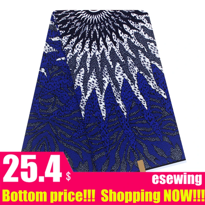 Африканская настоящая восковая Ткань 6 ярдов Хлопок Анкара Нигерия Гана Голландский Настоящий Воск для лоскутного шитья африканские платья 02