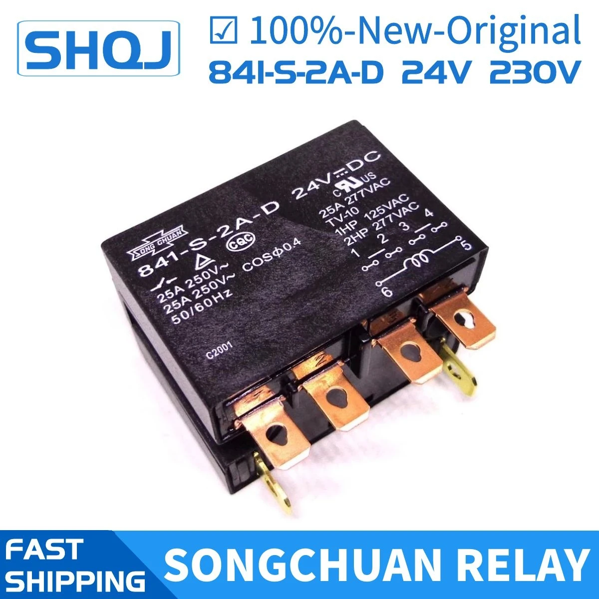 Relé Songchuan 841-s2a-d 24vdc 200 240vac 12vdc 100-novo-original