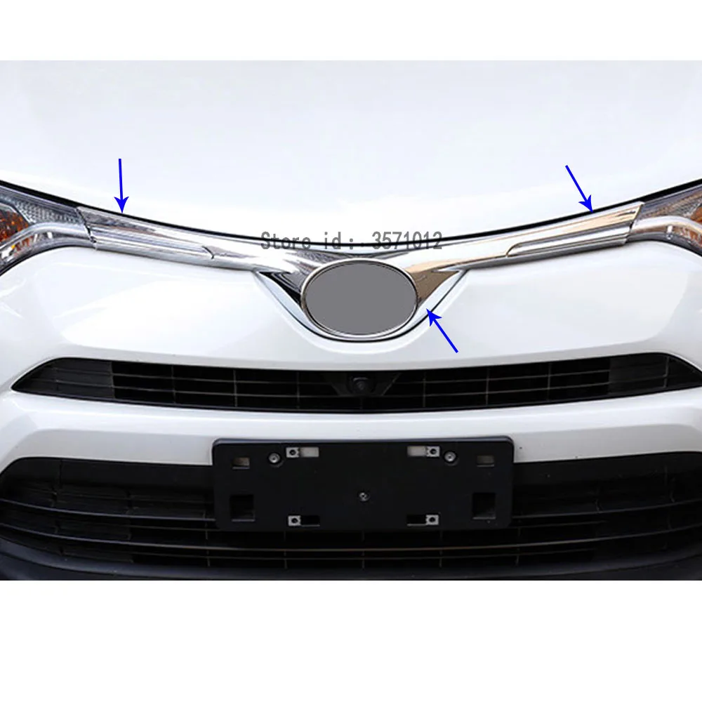 Автомобильная гарниш ABS Хромированная передняя машина для двигателя решетка Накладка на капот палка крышка отделка рамка лампа 1 шт. Toyota RAV4