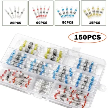 

50-250pcs Boxed Waterproof Solder Ring Heat Shrinkable Joint Terminal Solder Ring Heat Shrinkable Sleeve Terminal