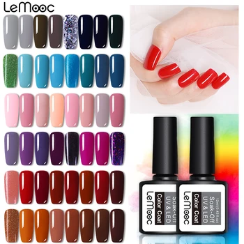 

LEMOOC Bright Cherry Red Purple Color 12ml Series Nail Gel Polish Soak Off LED UV Gel Varnish Long Lasting Nail Art varnish