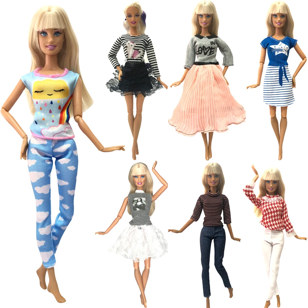 Doll Dress Wear-Accessories Outfit Shirt Barbie-Doll-Toys Fashion Multicolor Cloth 