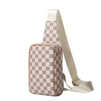 

Fashion Women Shoulder Bags Cross Body Messenger CrossBody Belt Bag Unisex Plaid Zipper Soft Chest Bags For Woman