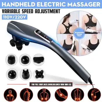 

6 Heads Electric Handheld Massager Body Kneading Vibrating Massager Therapy Neck Vertebra Back Muscle Deep Massage Health Care