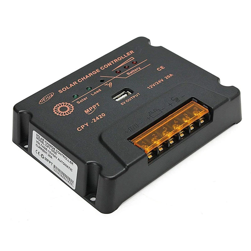 20A 10A MPPT Контроллер заряда 12 В/24 В батарея Панель Регулятор зарядное устройство с USB 5 В выход максимальная Пн входное напряжение 50 в