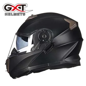 

Double Lens Full face Motorcycle helmet GXT 160 Winter Anti-fog Flip Up Motocross Motorbike helmet Moto casco for men and women