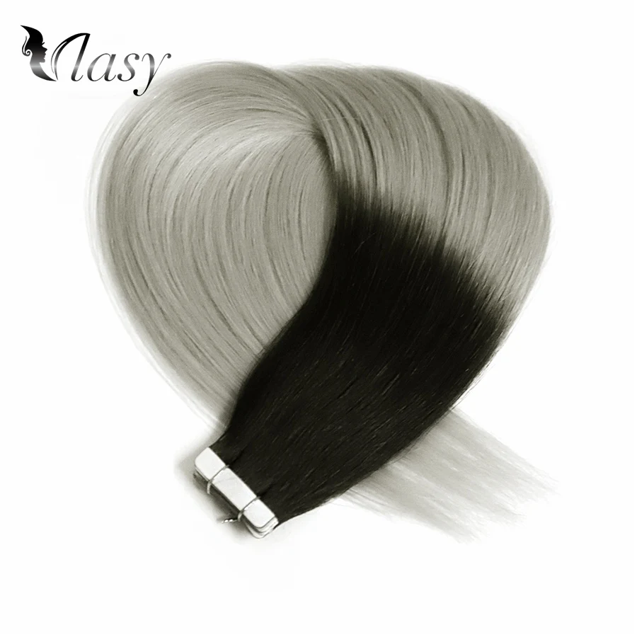 Vlasy 16'' 20'' Seamless Straight Remy Tape In Human Hair Double Drawn Skin Weft Tape In Human Hair Extensions Balayage Color