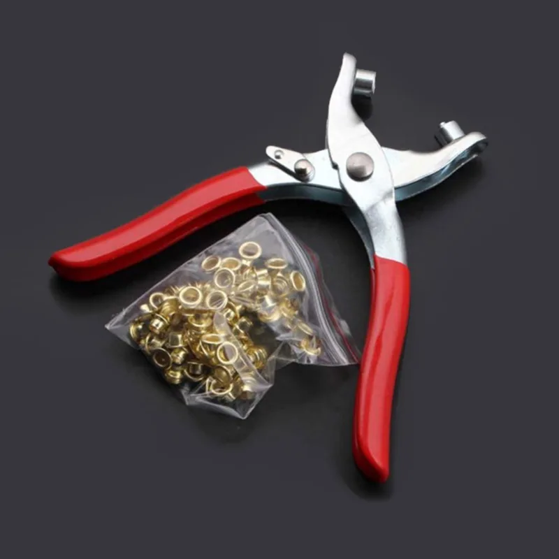 Corn Belt Buckle Shoes Clamp Hand Watch Band Holes Punches Tool Eyelet Punch Pliers Leather Hole With 100pcs Eyelets|buckle beads|plier staplerbuckle