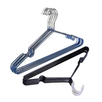 

20 Pcs Children Adult Non-Slip Metal Shirt Trouser Hook Hangers Coat Hanger Clothes Accessories Rack (Blue&Black)