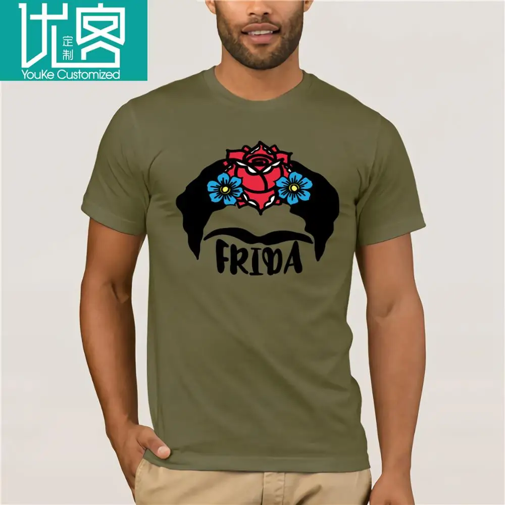 

2019 Summer Hot Sale Tee Shirt The Funky Soul Frida T-Shirt - Unibrow - Flower Tee - Mexican Folk Art Cotton T-shirt