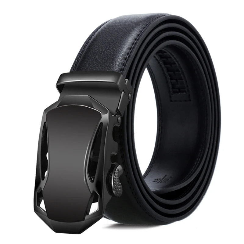 

Top Quality Luxury Genuine Leather Men Belt Men's Sports Car Style Metal Automatic Buckle Waist Strap Cinturones Para Hombre