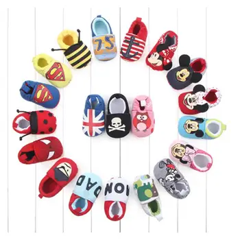 

Hot Sale Romirus Autumn Baby Cotton Prewalker Soft Bottom Anti Slip baby shoes Infant Toddler Cartoon Mickey Mouse Shoes