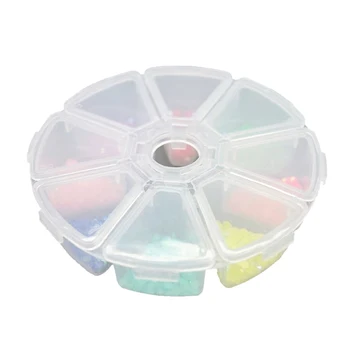 

New 8 Round Compartment Transparent PP plastic box Storage box Small Component Jewelry Tool Box Bead Pills Objects Organizer