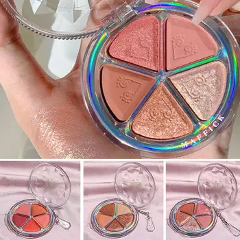 

5 Color Petal Eyeshadow Palette Blush Double Use Matte Palette Eyeshadow Lasting Pearlescent Bean Paste Makeup Glitter K3O6