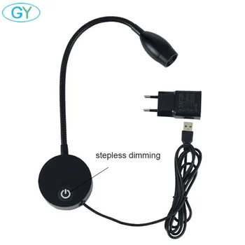 

Bedside Led Reading Light, Flexible Gooseneck Task Light Touch Dimming Switch USB powered Headboard Wall lamp, GY lighting
