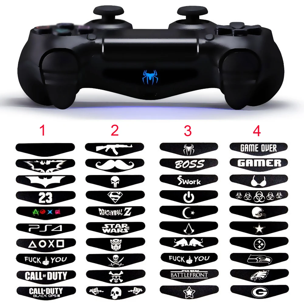 10 шт./компл. светодиодный свет бар Обложка Наклейка кожи наклейка для playstation 4 PS4 контроллер наклейки на геймпады