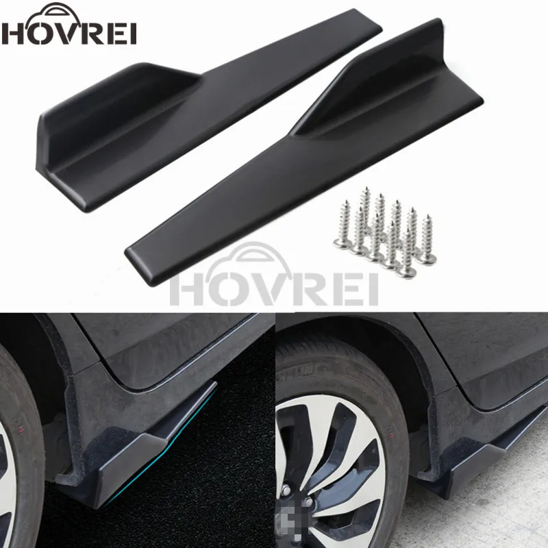 2pcs 45cm Length Universal Black Car Side Skirt Rocker Splitters