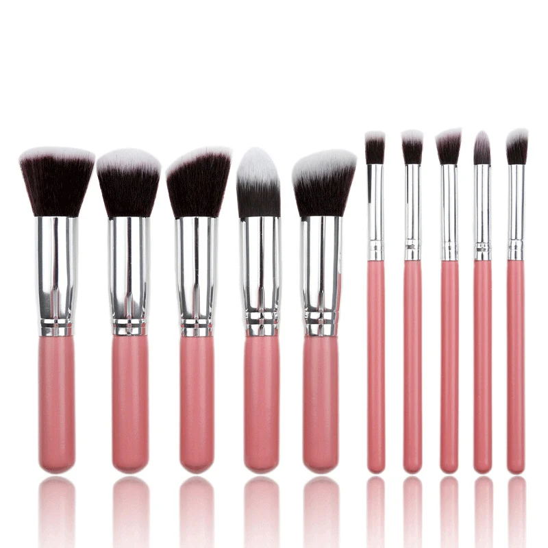 

Mini - style 10 makeup brush 5 big 5 small makeup brush set wooden handle makeup eye shadow brush makeup tool wholesale.