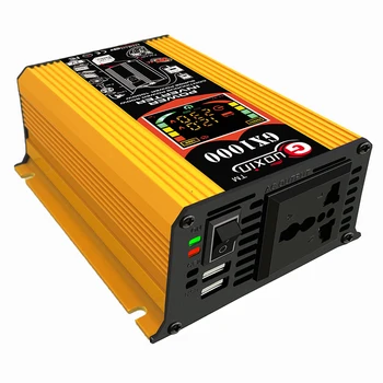 

500W 12V to 220V/110V LED Car Power Inverter Yellow Converter Charger Adapter Dual USB Voltage Transformer Modified Sine Wave
