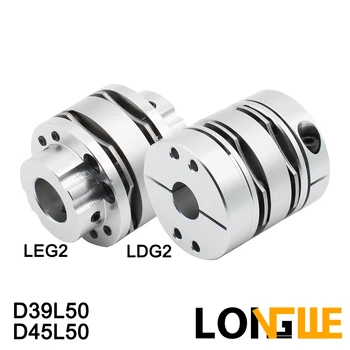 

LONGWE D39L50 D45L50 8 Screws High Rigid Double Disc Coupling Flexible CNC Motor Shaft Coupler