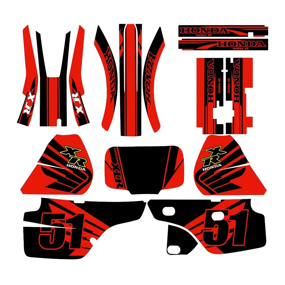 

New Full Graphics Decals Stickers Custom Number Name 3M Bright Matte Stickers Waterproof For HONDA XLR250R 1989-1994