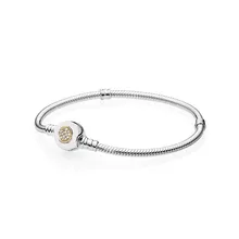 Фирменный браслет 925 пробы серебряный браслет Diseny подходит для оригинальных европейских шармов Diy ювелирные изделия