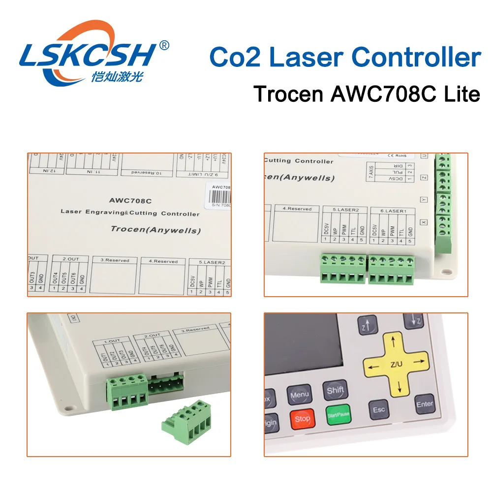 Trocen Anywells AWC708C LITE Co2 лазерный контроллер системы платы для лазерной резки гравировальный станок резак гравер