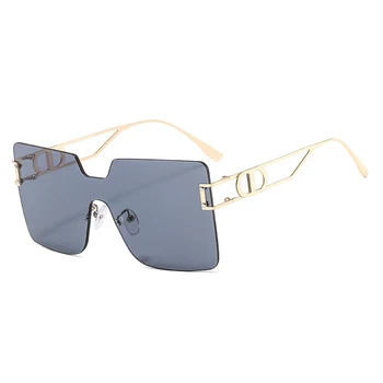 

2020 Driving Glasses Women Oversized Square Frame Letter D Sunglasses Vintage D shape Oversized Frame Popular Fashion Glasses