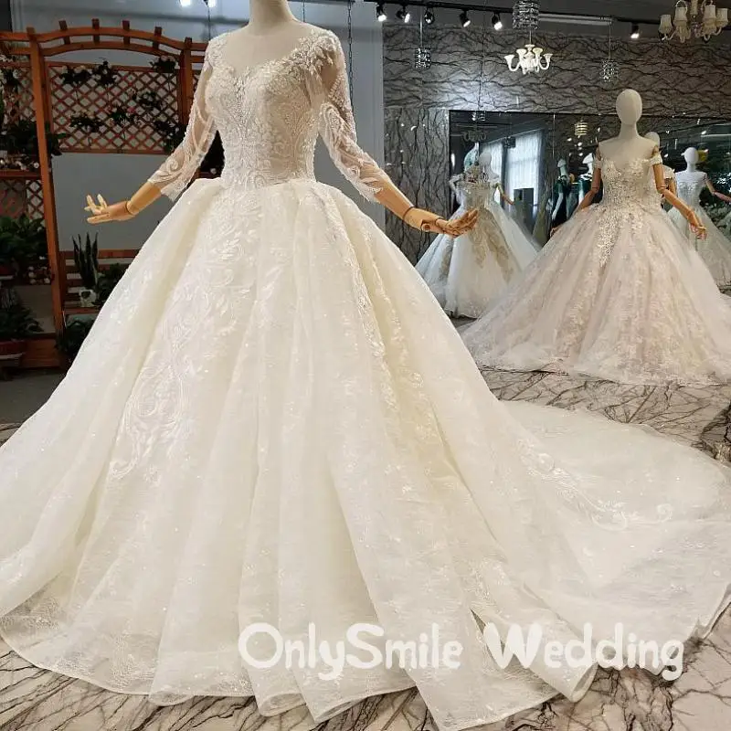 Vestido De Novia роскошное платье с длинным рукавом свадебное 2019 кружевное вышитое