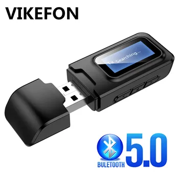 

Bluetooth 5.0 Audio Receiver Transmitter LCD Display 3.5mm AUX Jack Stereo USB Dongle Wireless Adapter for Car PC TV Headphones