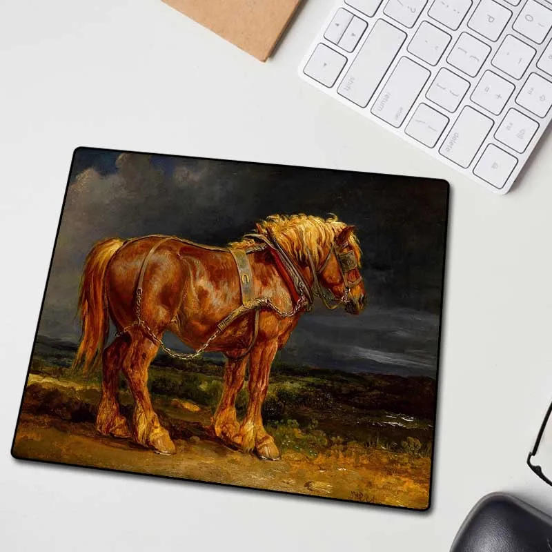  XGZ Animal Horse Custom Large Mouse Pad Precision Black Lock Edge Computer Table Mat Speed Rubber N