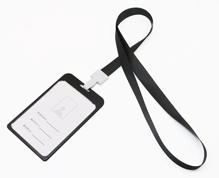 1 шт. рабочий держатель для карт s с веревкой алюминиевый сплав держатель для карт ID карты Обложка - Color: black