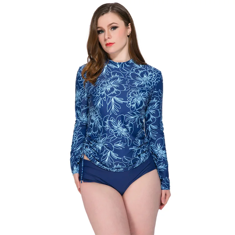 

Swimwear Europe And America 2018 Summer New Style Long Sleeve Conservative Large Size Slimming Belly Covering Split Type Sun-res