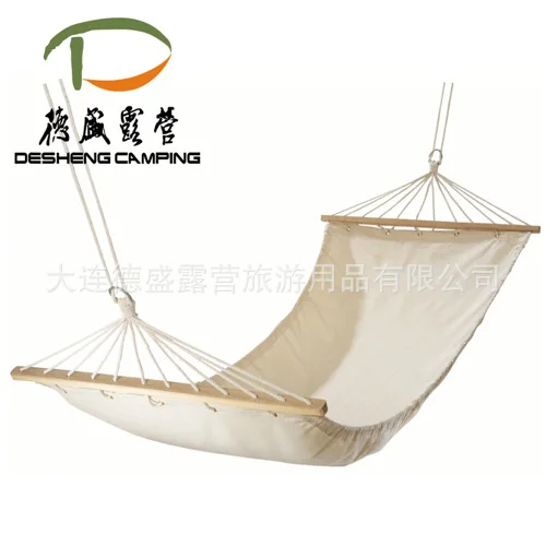 

Solid White Canvas Hammock 100% Cotton Canvas Outdoor Hammock with Stick Canvas High Quality Single Person Hammock