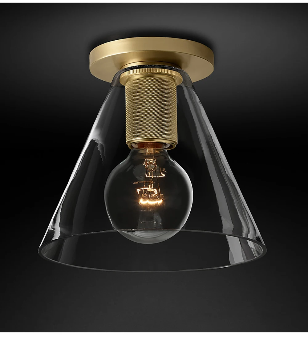 LED Postmdoern Vintage American Copper Glass Gold Chrome Black Lamparas De Techo Chandelier Lighting Lustre For Foyer