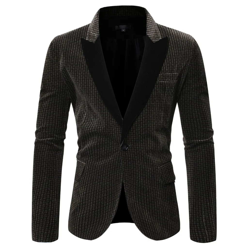 Мужская осенне-зимняя куртка Стильная Повседневная Лоскутная деловая верхняя одежда для свадебной вечеринки пальто костюм топы Мужские куртки пальто одежда#911 - Цвет: CO