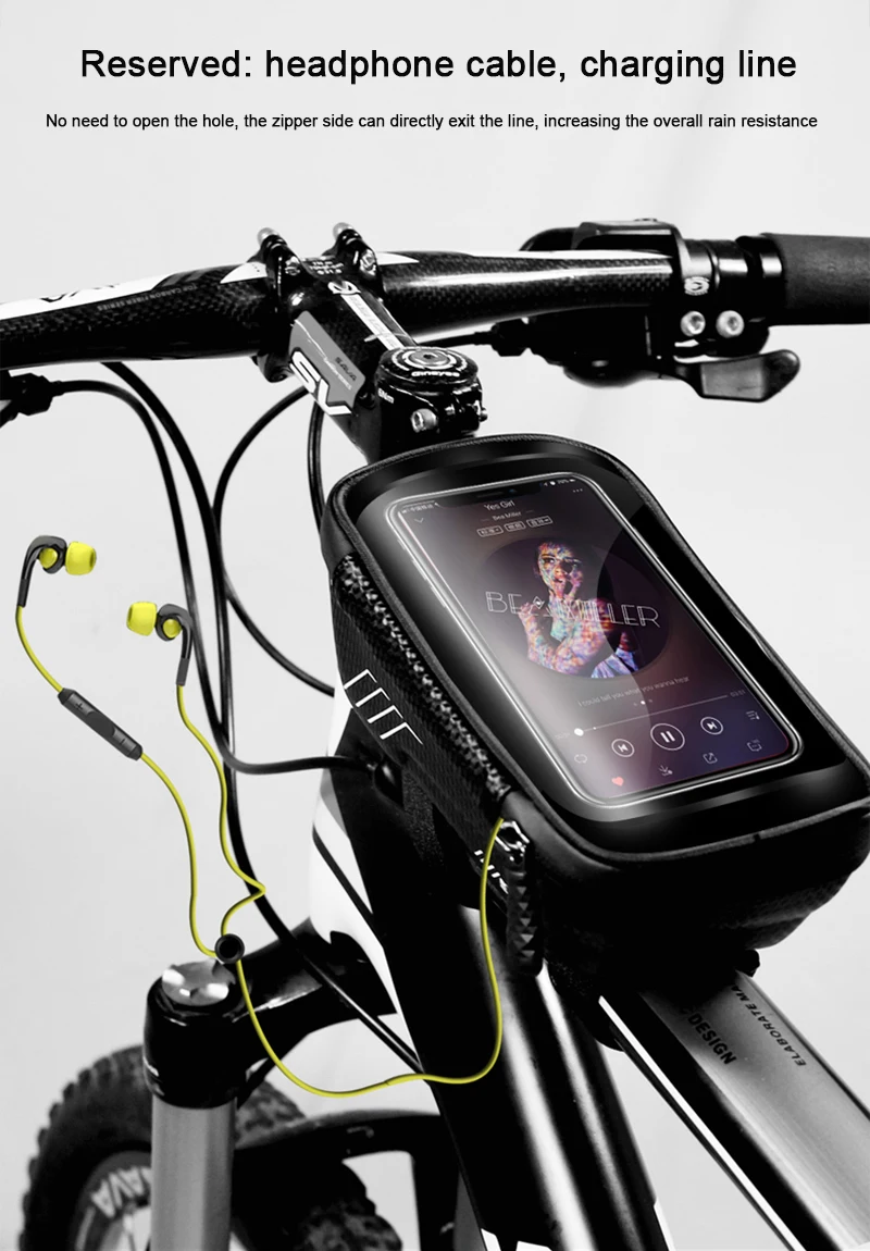 Mountain Bike Bag Rainproof Waterproof Mtb Front Bag Hard Shell Bag Mobile Phone Case Bicycle Top Tube Bag Cycling Accessories