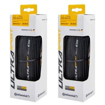 Continental Ultra Sport III 700x23/25/28c Nero Pieghevole PureGrip 3 Pneumatico per bici da strada Pieghevole