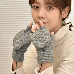 USB Heated Gloves Half-Finger Thermal Gloves Winter Fingerless Hand Warmer Half Finger Touch Screen Warm Knit Hand Gloves