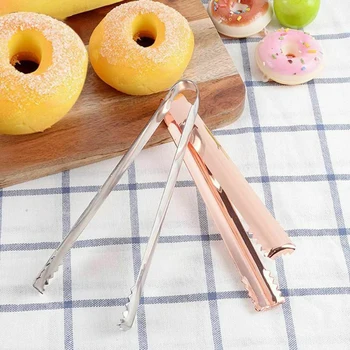 

Stainless Steel Food Tongs Anti Heat Bread Cake Ice Clip Buffet Cooking Tool Pastry Clamp Barbecue Grill Tongs Kitchen Utensils