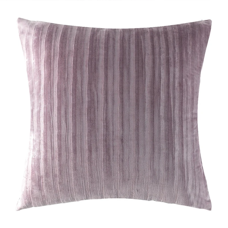 Nordic накидки на подушки, супер-мягкие полосатые вельветовые дома декоративная подушка для дивана размером 45*45 см декоративная подушка чехол - Цвет: Purple
