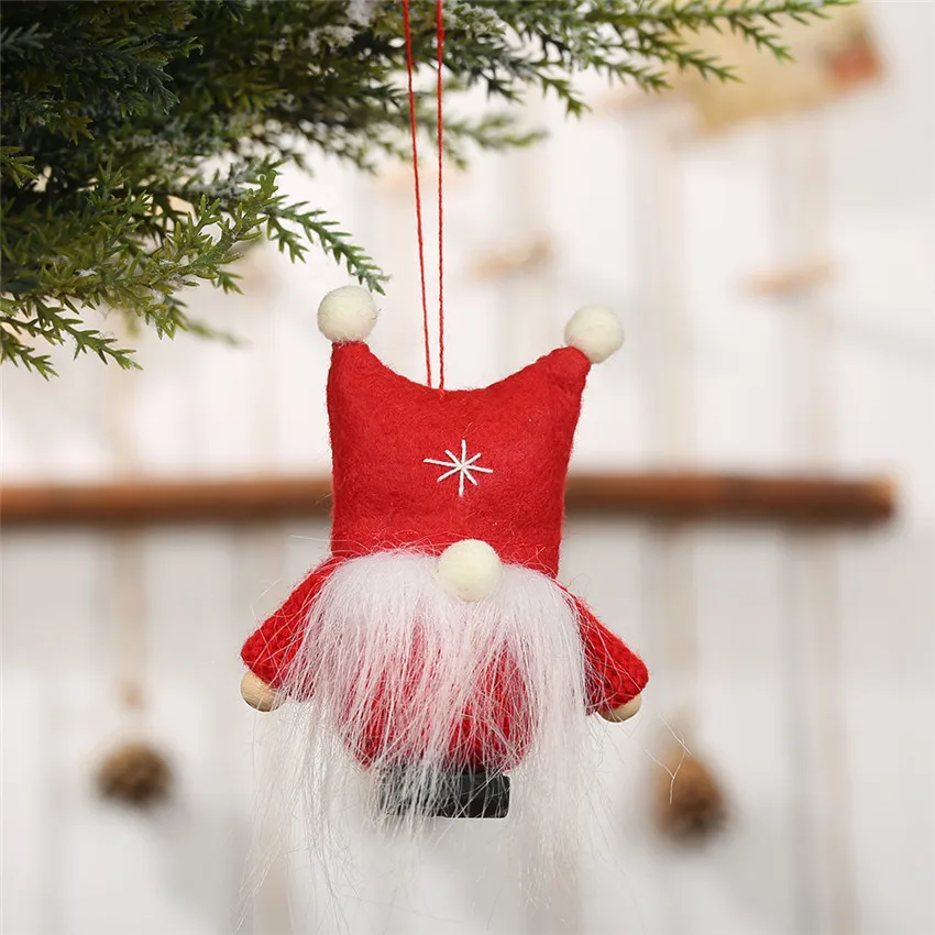 Рождественская Кукла-ангел, Рождественский Декор для дома, Рождественская елка эльфа, кулон, рождественские подарки, декор Noel Navidad, год - Цвет: 06-Red