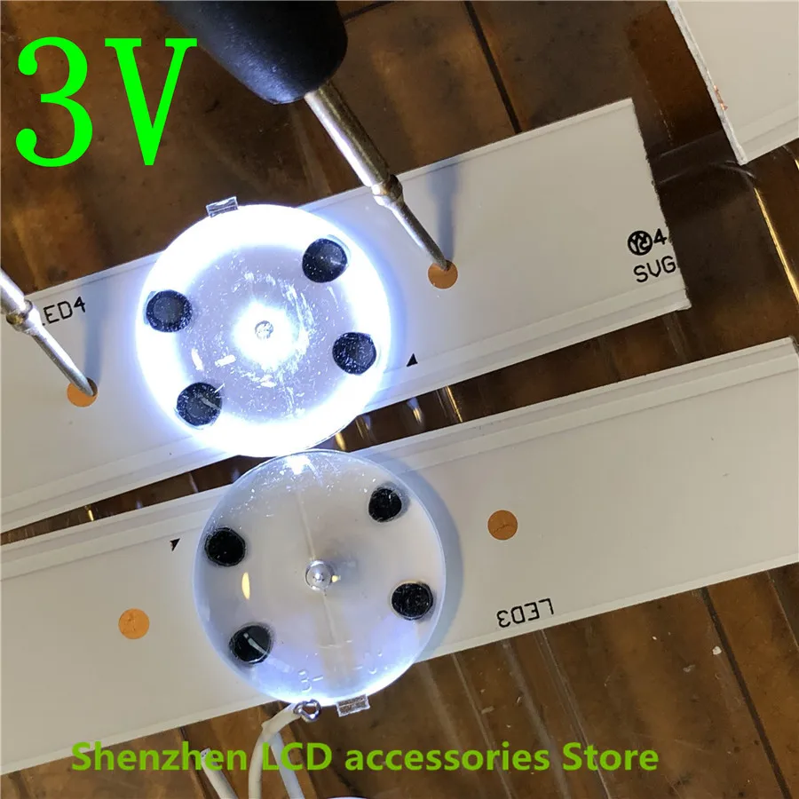 Светодиодные полосы 3v 6v лампы Диоды для подавления переходных скачков напряжения 32-65 дюймов оптический объектив фильтра Подсветка - Комплект: 3V      30PCS