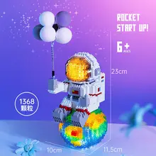 

Space Station Moon Rocket Satellite Astronaut Figure Bricks Mini Building Blocks Montessori Constructor Toys for Children Gifts