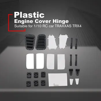 

RC Car Intake Grille Cover Engine Cover Hinge Door Handle Door Hinge Metal Rearview Mirror Combo for 1:10 Crawler Traxxas TRX-4