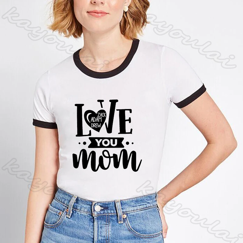 Женская футболка с надписью Love You летняя Удобная &quotМама&quot модель 2020 года на день