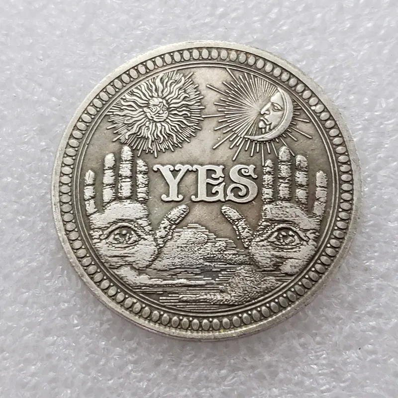 Ancient Prediction Coin Yes/No Gothic Decision All Seeing Eye Death Angel Nickel Morgan Dollar Skull Magic Lucky | Дом и сад